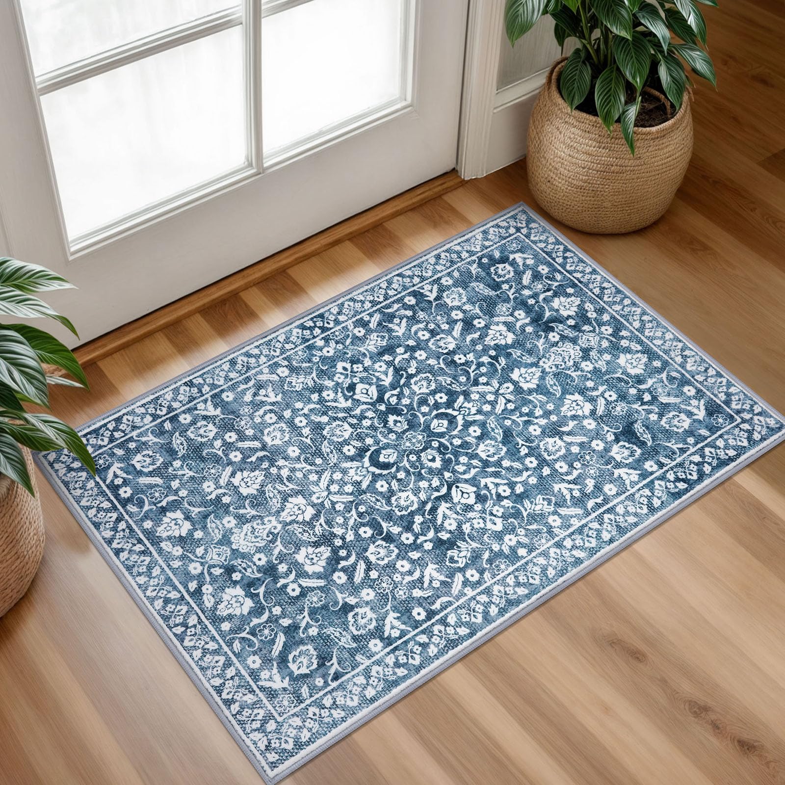 Amazon.com: SILOLOOM Vintage Washable Entryway Rug 2x3 Small Area
